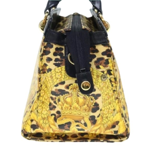 Gianni Versace Animalier Barocco Leopard Medallion Top Handle Vintage COA 90s - Picture 4 of 12
